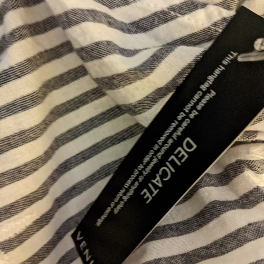 NWT Venus ✨NEW✨ Embroidered Linen Dress One Shoulder Asymmetrical striped - Picture 4 of 8